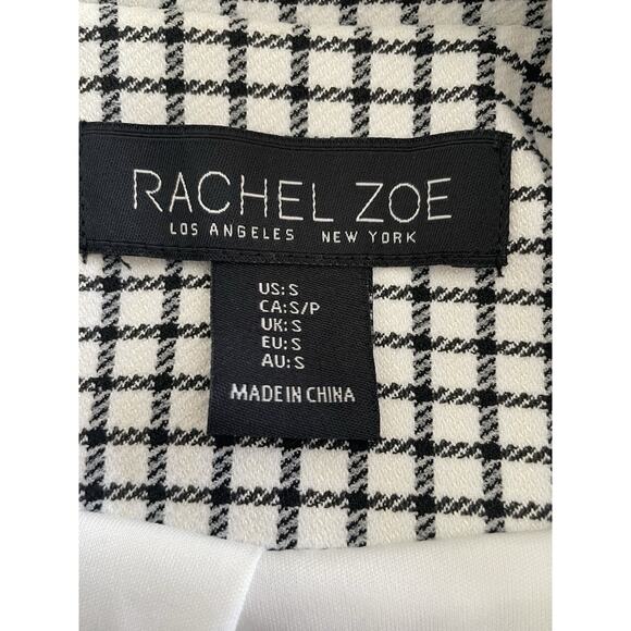 Rachel Zoe Blazer Jacket Single Breast Plaid Stretch Lined Office Professional - Picture 11 of 12